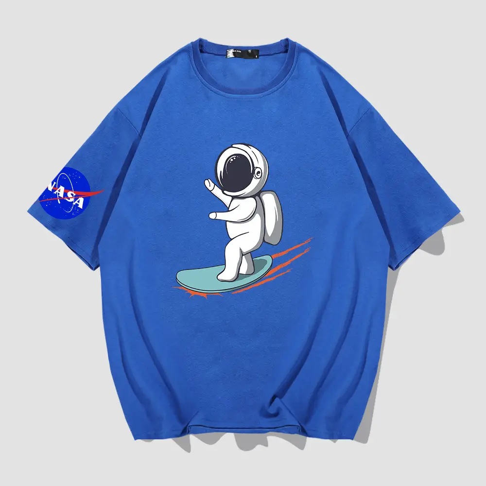 Men NASA Astronaut T-Shirt Blue Short Sleeve - Image 5