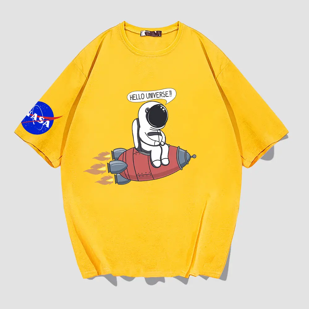 Y nasa Astronaut T-Shirt White Cotton Plus Size - Image 3