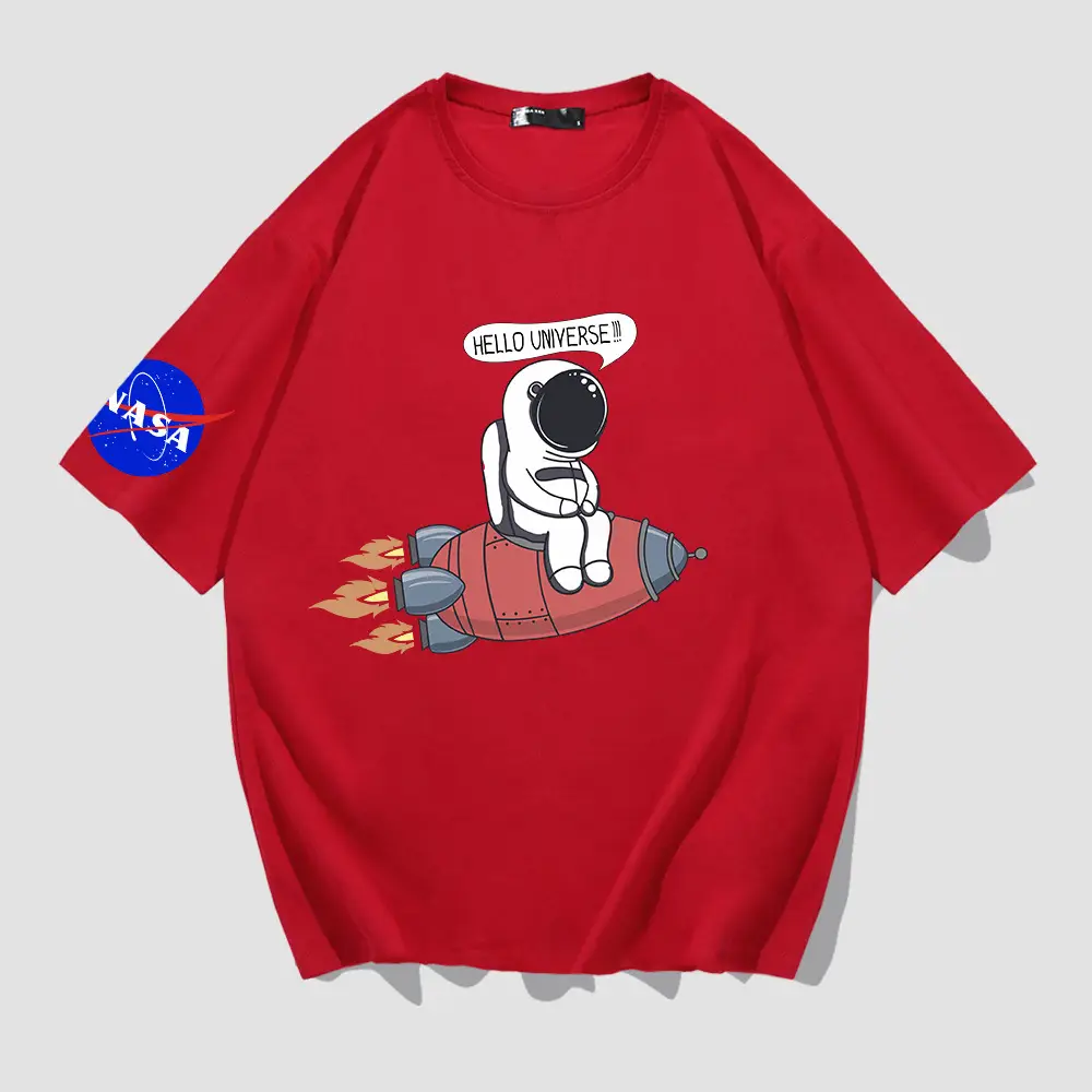 Y nasa Astronaut T-Shirt White Cotton Plus Size - Image 4