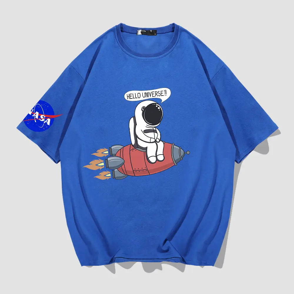 Y nasa Astronaut T-Shirt White Cotton Plus Size - Image 5