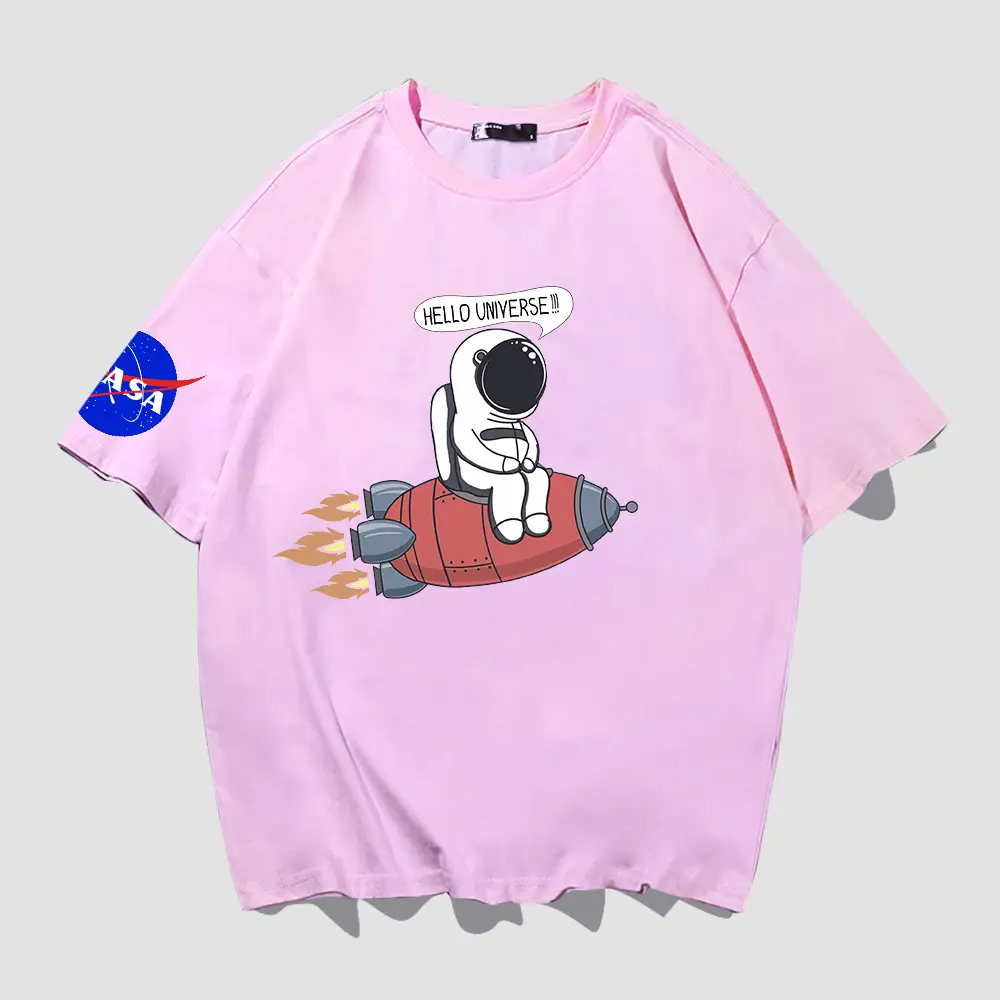 Y nasa Astronaut T-Shirt White Cotton Plus Size - Image 6