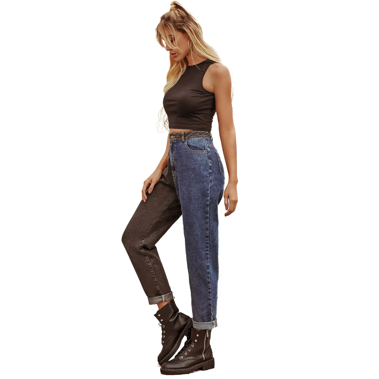 Women Cross-Border Jeans High Waist Straight Cut
