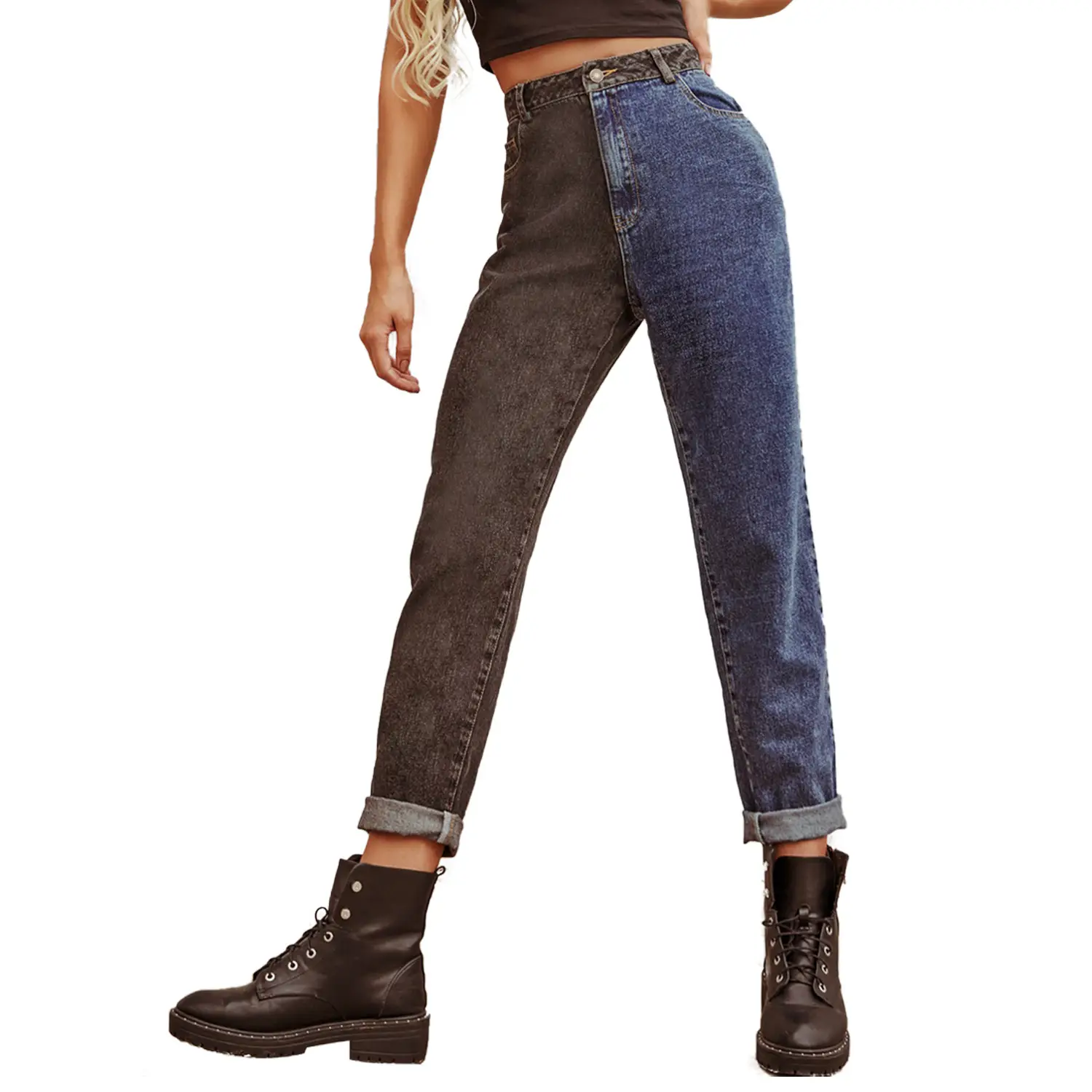 Women Cross-Border Jeans High Waist Straight Cut