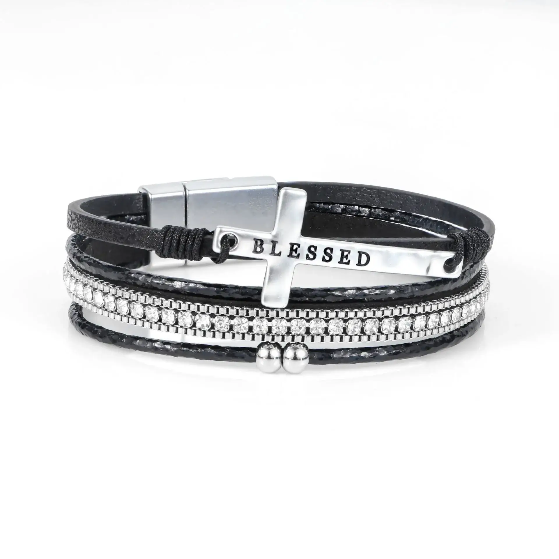 Women's Magnetic Buckle Bohemian Bracelet Gold Plated Multi Layer - Image 16