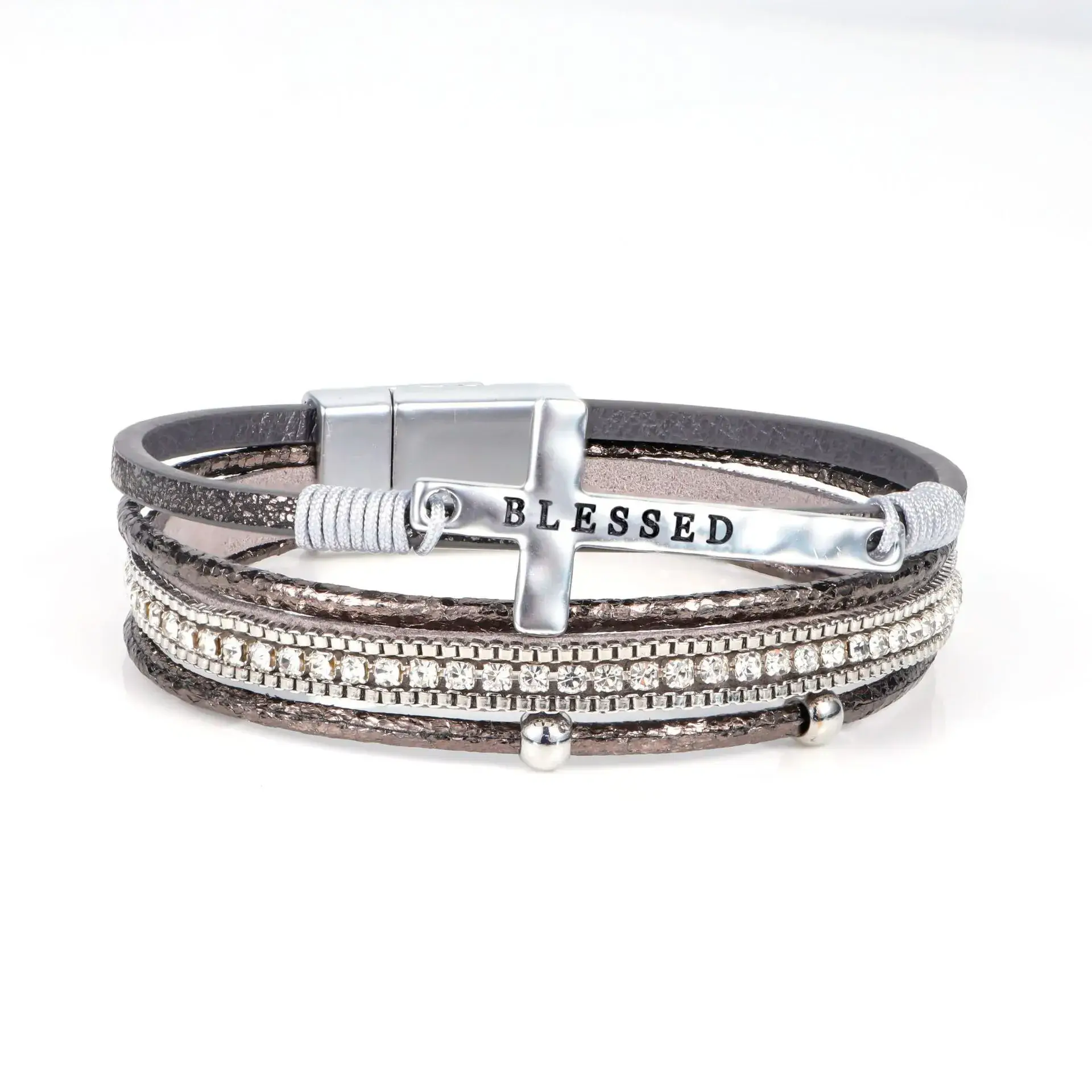 Women's Magnetic Buckle Bohemian Bracelet Gold Plated Multi Layer - Image 17
