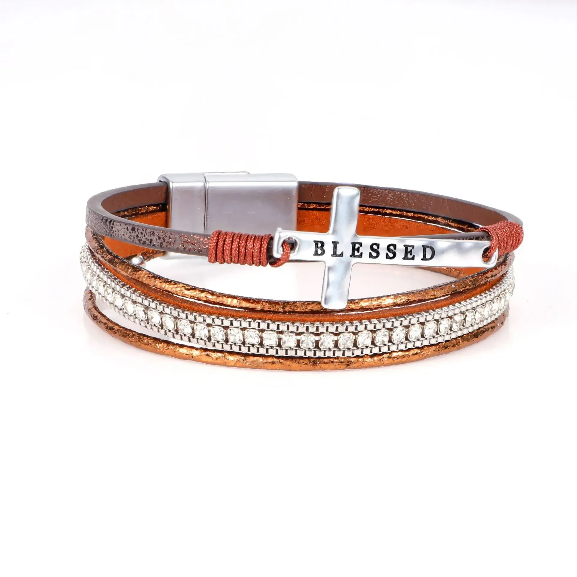 Women's Magnetic Buckle Bohemian Bracelet Gold Plated Multi Layer - Image 20