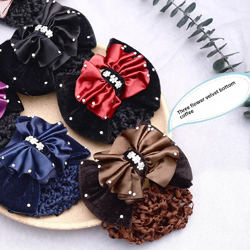 Black Bow Hairpin for Nurses Hairnet Bag Work - Image 26