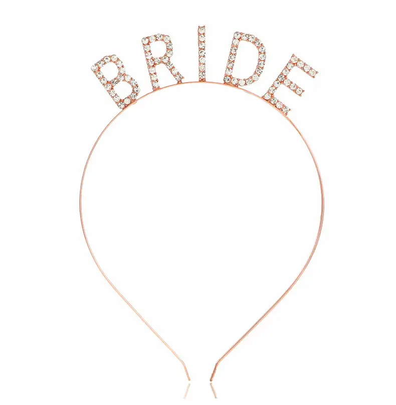 Brave Bride Headband with Crystal Letters Rose Gold — feature 7