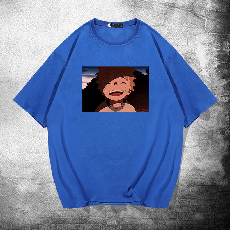 Men's Red Naruto Cartoon T-Shirt Summer Wear - Image 11