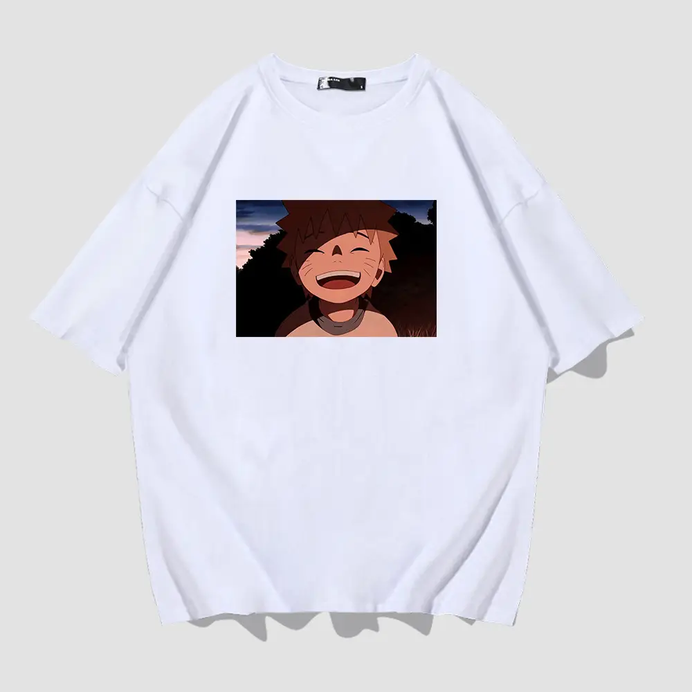 Men's Red Naruto Cartoon T-Shirt Summer Wear - Image 2