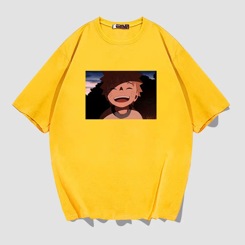 Men's Red Naruto Cartoon T-Shirt Summer Wear - Image 3