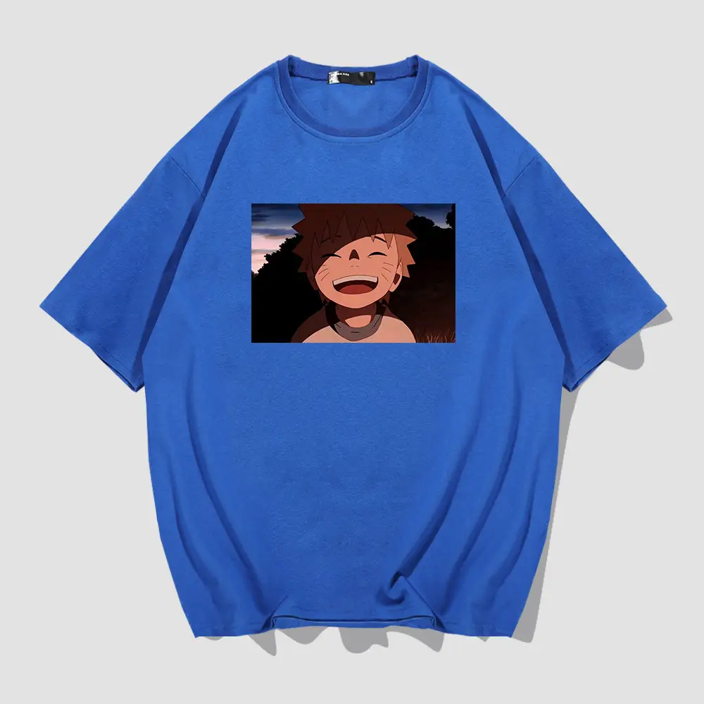 Men's Red Naruto Cartoon T-Shirt Summer Wear - Image 5