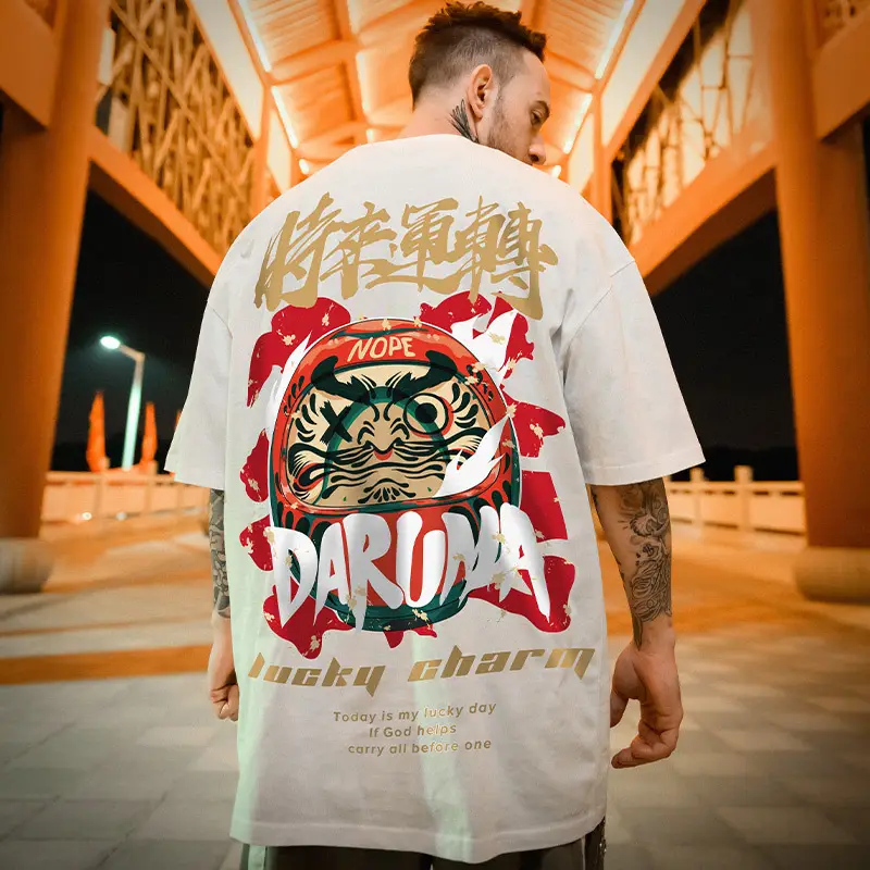 Men's New Summer T-Shirt Large Green Back Print - Image 4