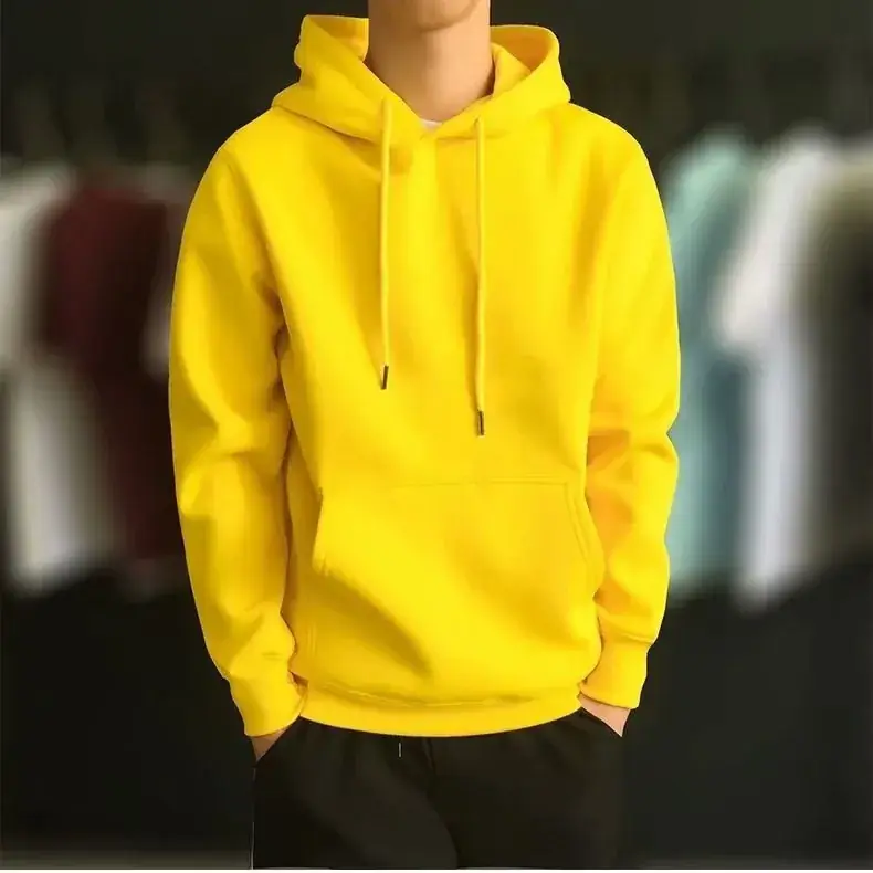 2020 Velvet Hooded Sweatshirt Black Men Loose Fit - Image 2
