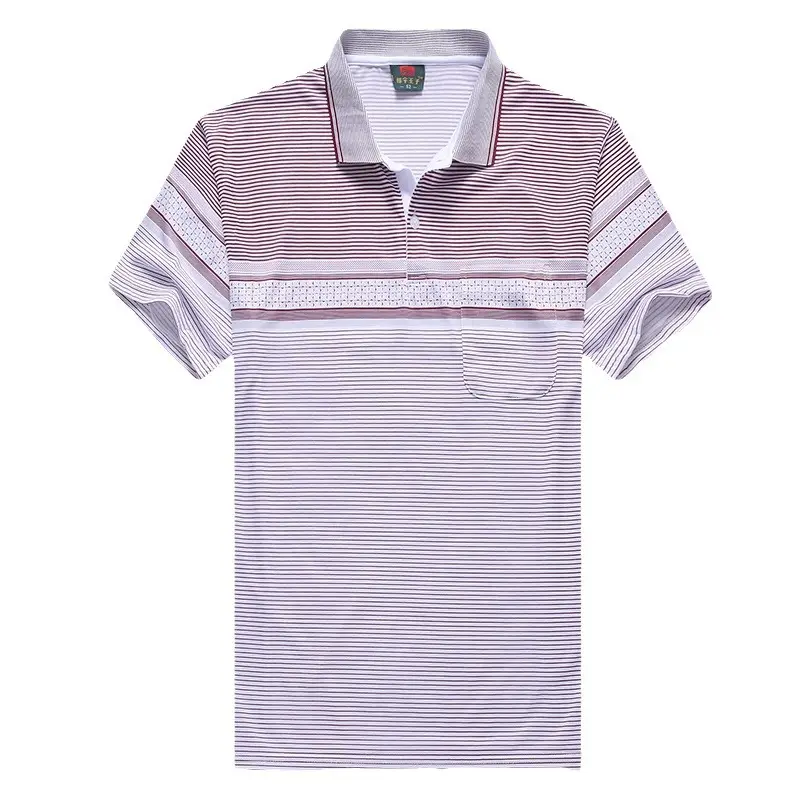 Men Striped Polo T-Shirt Blue Medium to XL