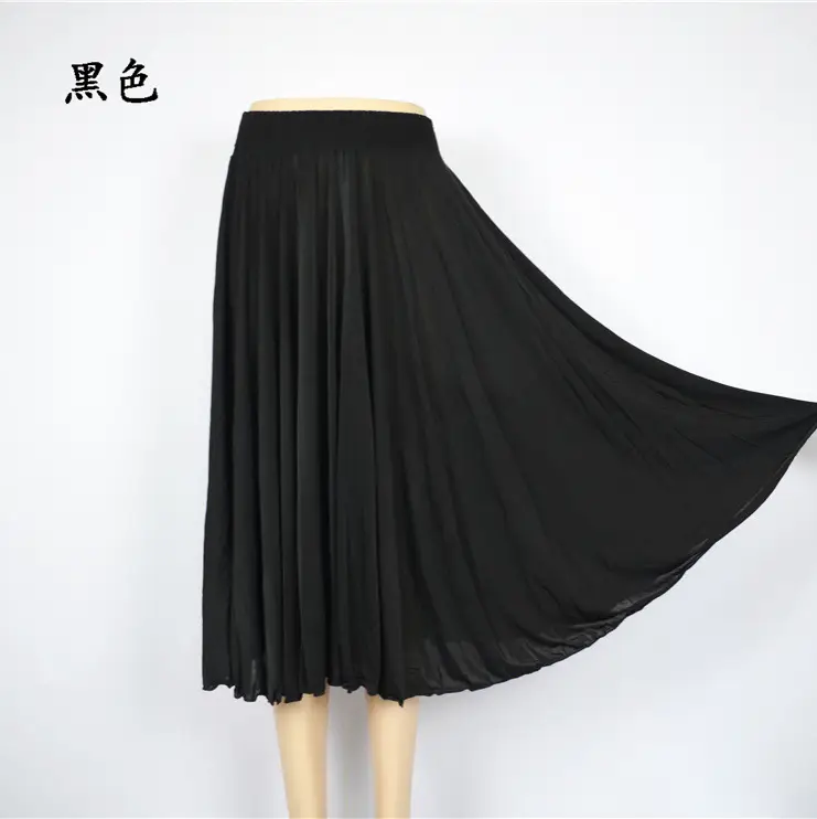 Black Floral Ice Silk Skirt for Women Summer Wear - Image 26