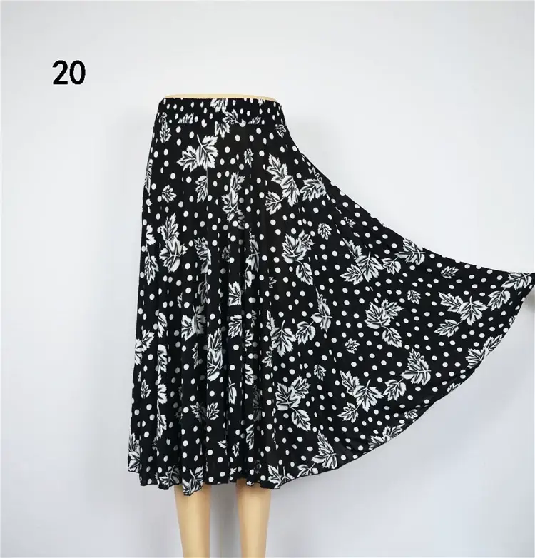 Black Floral Ice Silk Skirt for Women Summer Wear — feature 15