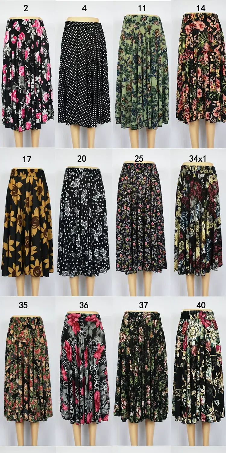 Black Floral Ice Silk Skirt for Women Summer Wear — feature 6