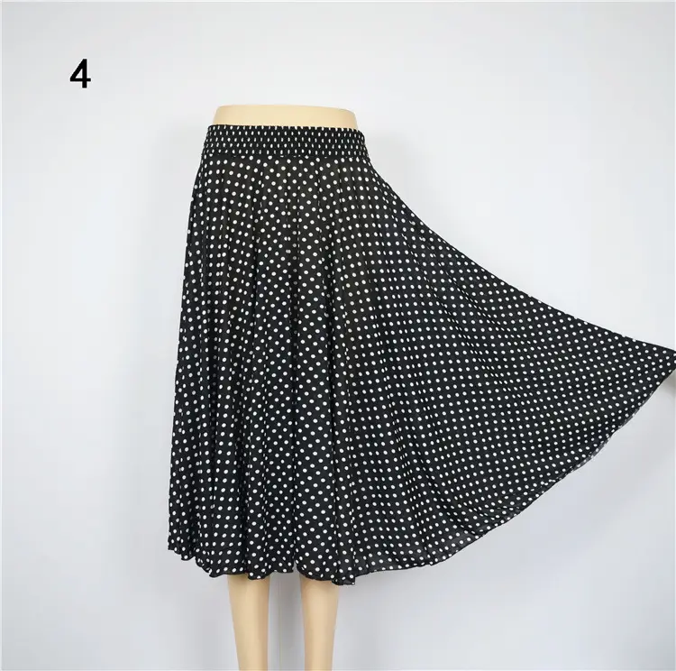 Black Floral Ice Silk Skirt for Women Summer Wear - Image 13