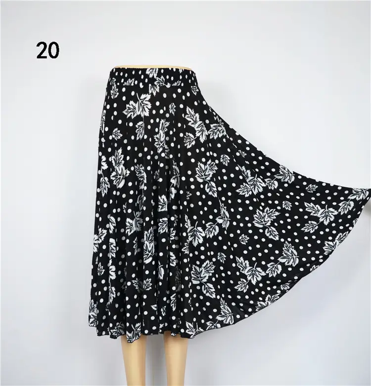 Black Floral Ice Silk Skirt for Women Summer Wear - Image 14