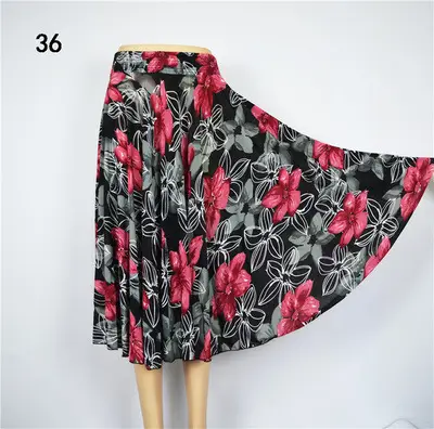 Black Floral Ice Silk Skirt for Women Summer Wear - Image 6