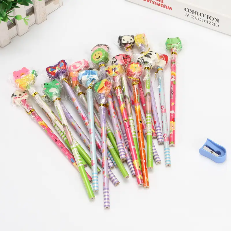 Ins Cute Cartoon Student High-Value Pencil Kidsren's Creative Primary School Pen Learning Supplies Stationery Wholesale