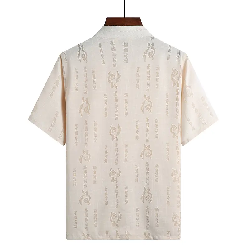 White Embroidered Linen Dad Suit for Men 50-60 — feature 11