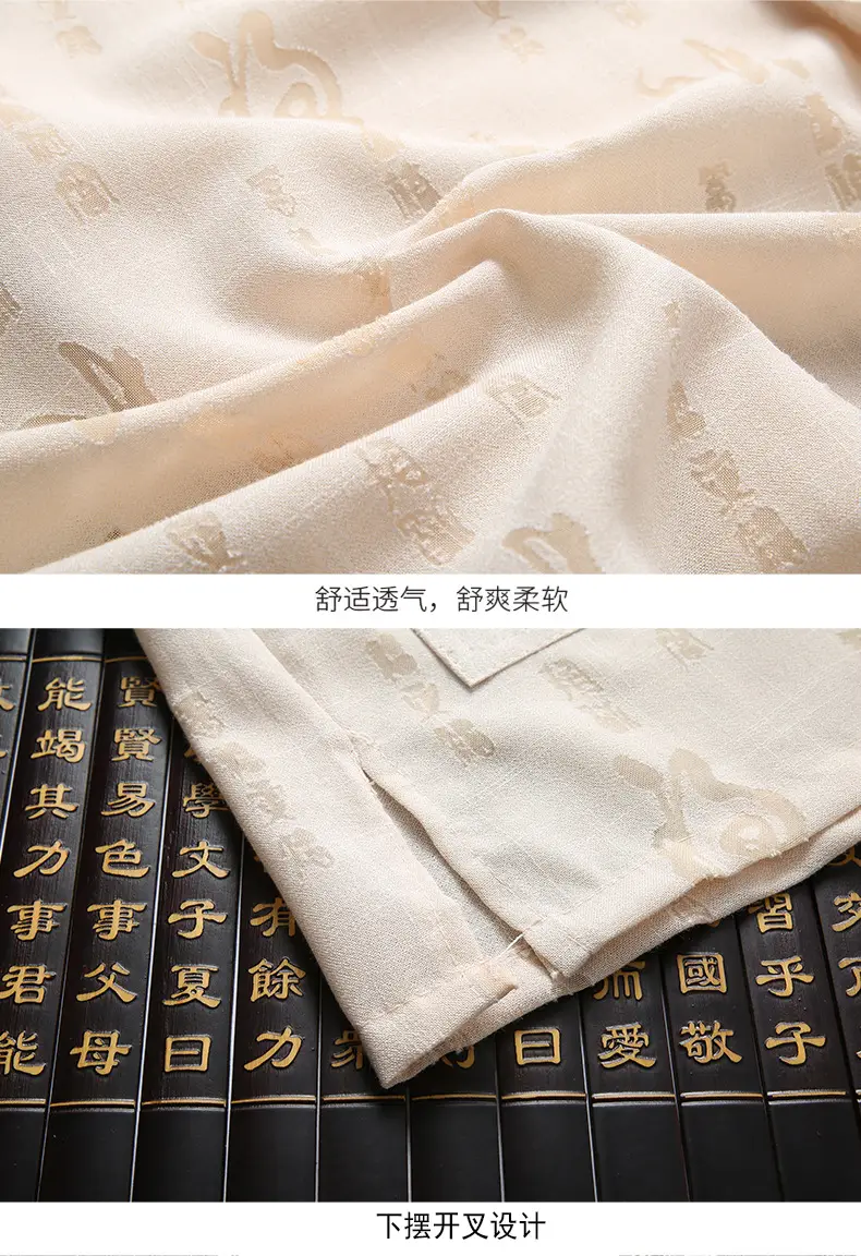 White Embroidered Linen Dad Suit for Men 50-60 — feature 19