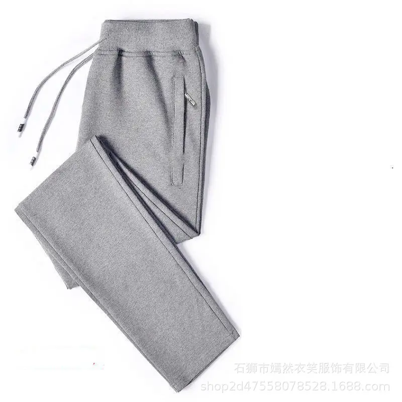 Men Cotton Sweatpants Black Large Spring Autumn Loose Fit - Image 9