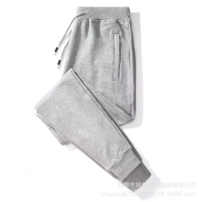 Men Cotton Sweatpants Black Large Spring Autumn Loose Fit - Image 4