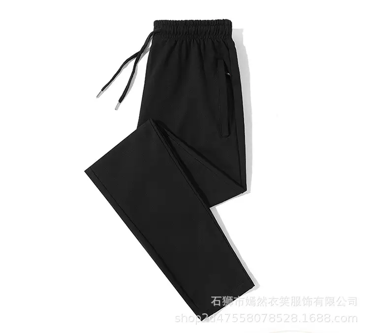 Men Grey Cotton Casual Trousers Spring Autumn Sweatpants - Image 4