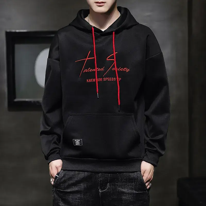 Men's White Hooded Sweatshirt with Red Print - Image 8