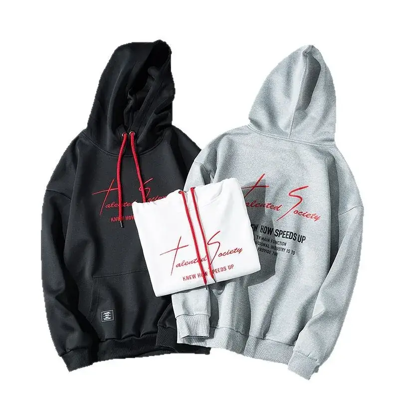 Men's White Hooded Sweatshirt with Red Print - Image 10