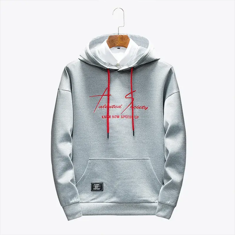 Men's White Hooded Sweatshirt with Red Print - Image 2