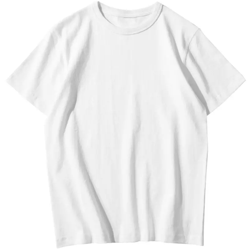 Women Men 300g White Cotton T-Shirt Short Sleeve