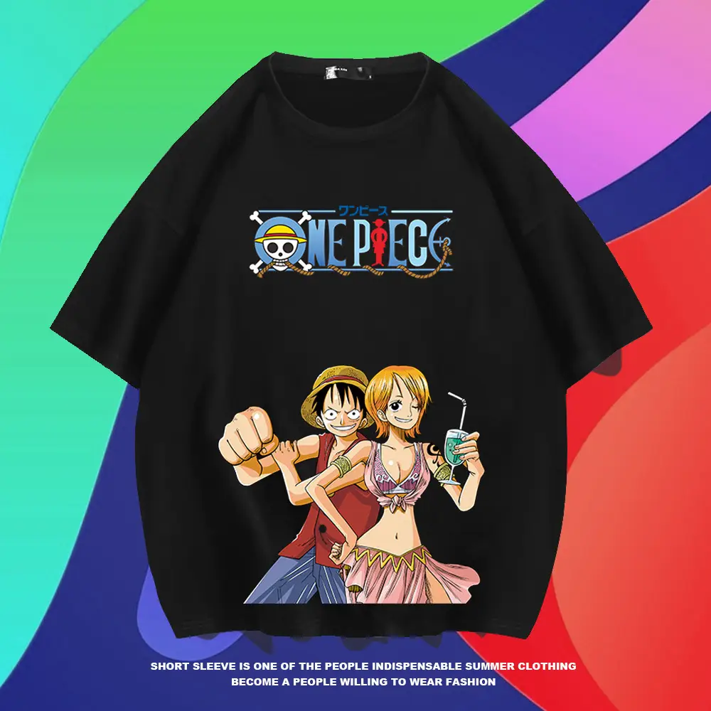 One Piece Anime T-shirt Black Large Summer Wear - Image 7