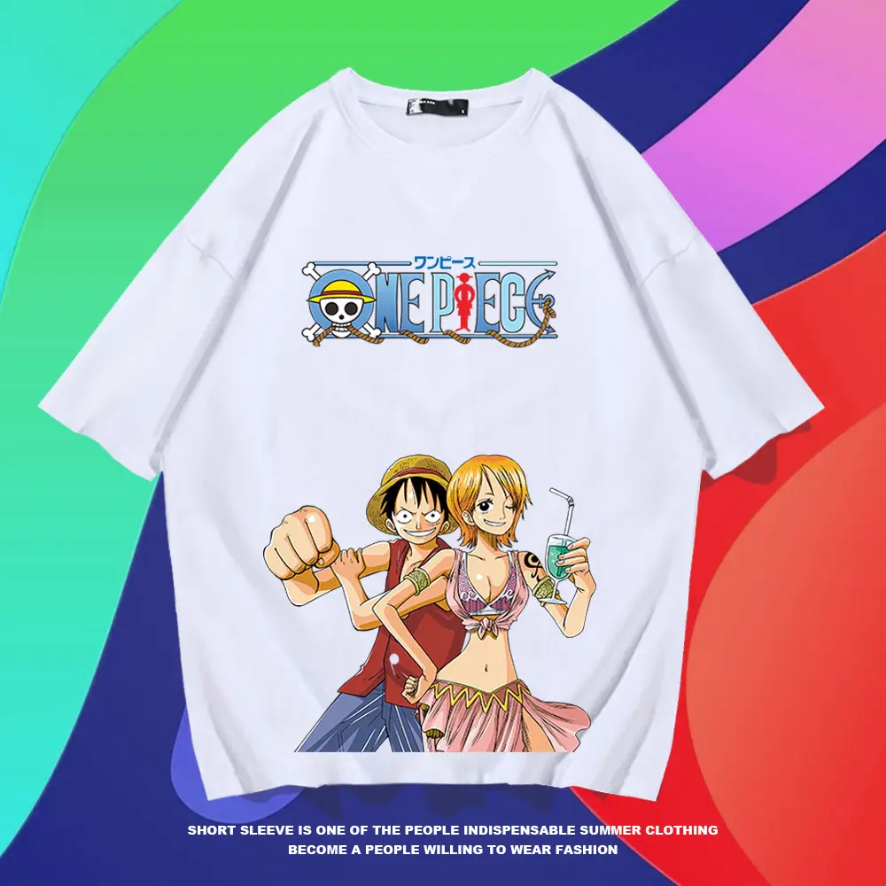 One Piece Anime T-shirt Black Large Summer Wear - Image 8