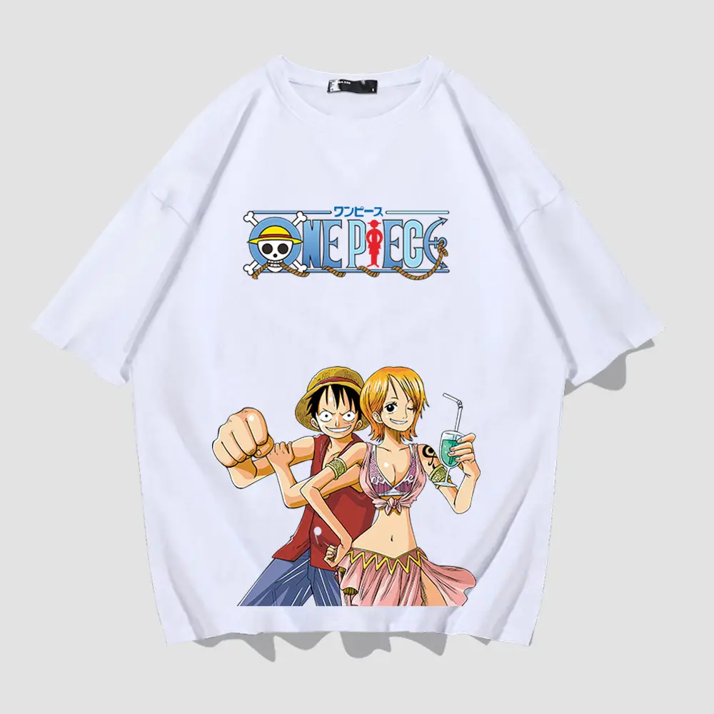 One Piece Anime T-shirt Black Large Summer Wear - Image 2