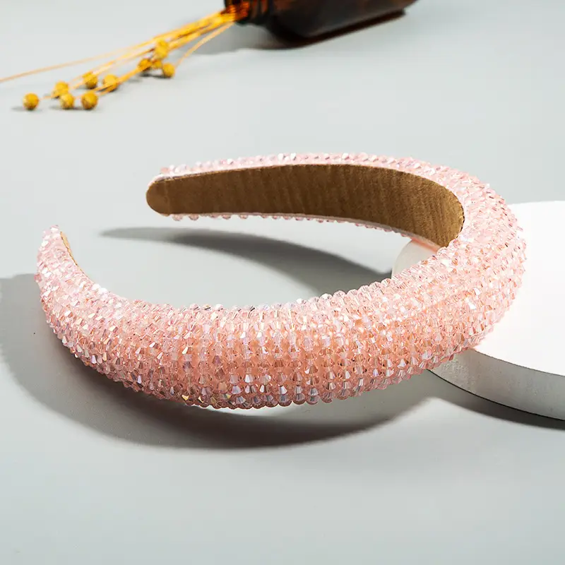 European American Fashion Beaded Hair Hoop Ball Wide Bristle - Image 7