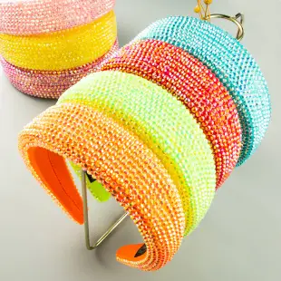 European American Fashion Beaded Hair Hoop Ball Wide Bristle — feature 5