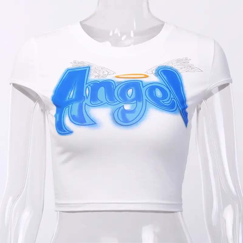 Jadao Graphic Cotton T-Shirt White Short Sleeve - Image 4
