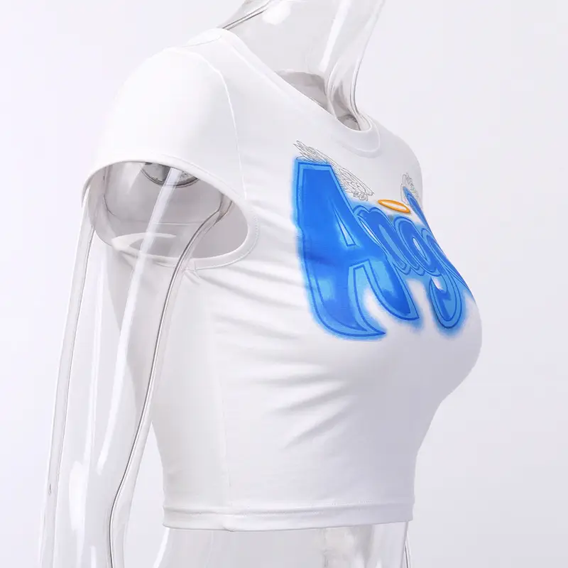 Jadao Graphic Cotton T-Shirt White Short Sleeve - Image 5