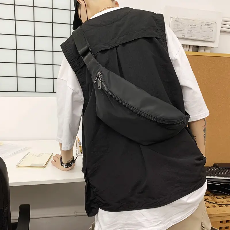 Men's Black Oxford Crossbody Bag Large Capacity - Image 3