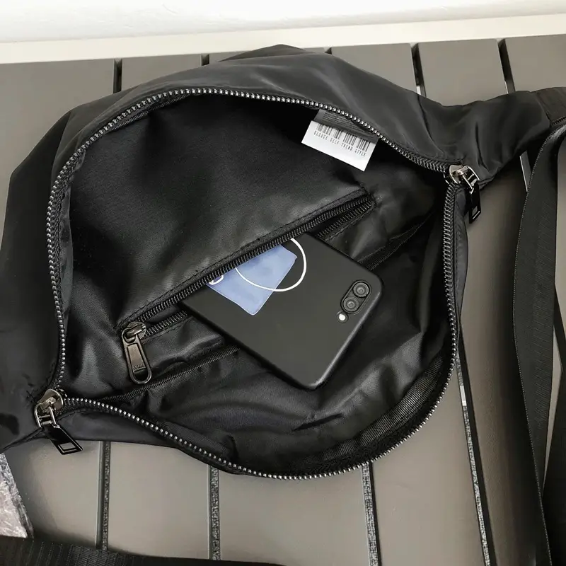 Men's Black Oxford Crossbody Bag Large Capacity - Image 5