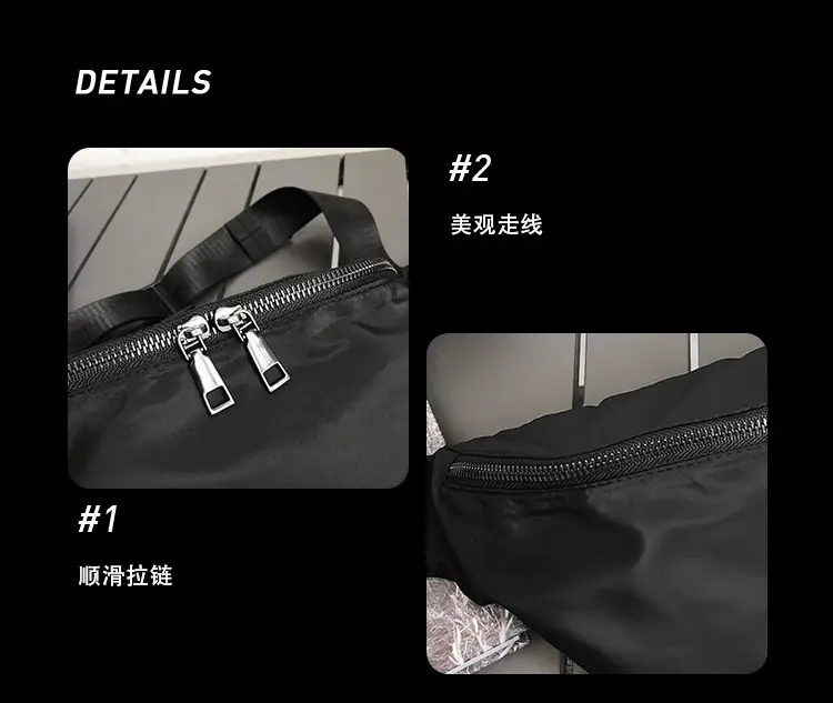 Men's Black Oxford Crossbody Bag Large Capacity — feature 21