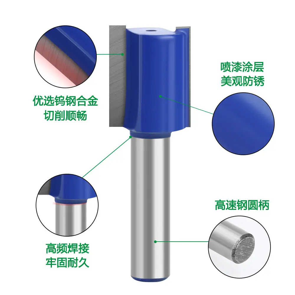 8mm Tungsten Steel Milling Cutter Dark Blue Woodworking - Image 13
