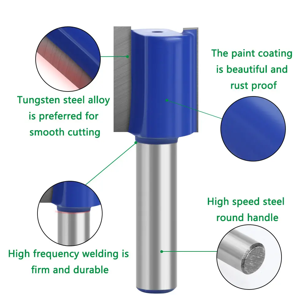 8mm Tungsten Steel Milling Cutter Dark Blue Woodworking — feature 5