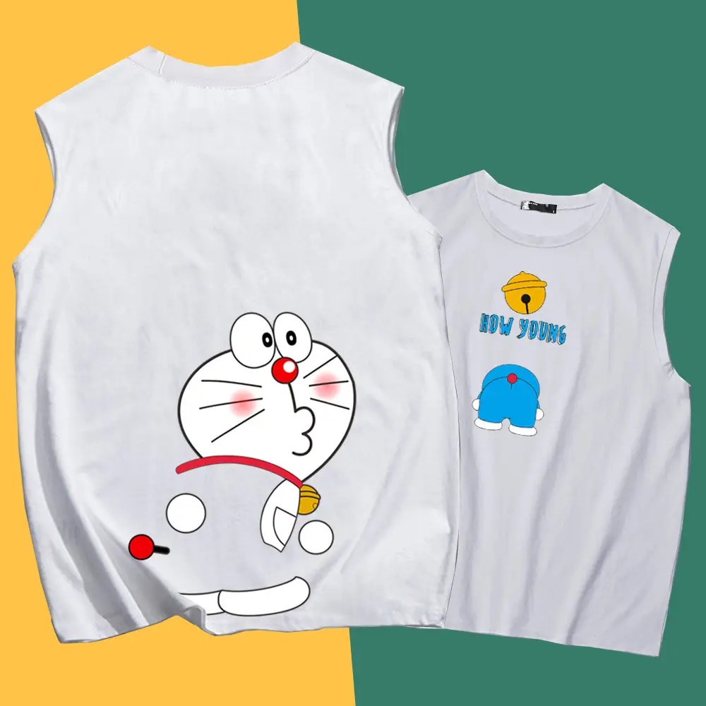 Doraemon Sleeveless Waistcoat Vest Blue Pure Cotton - Image 8