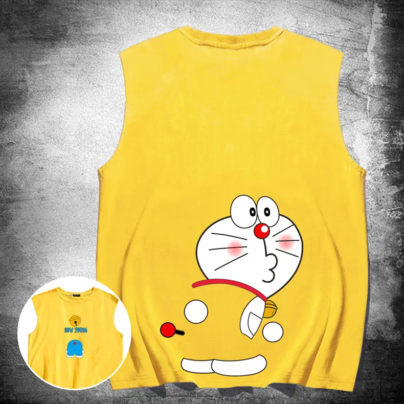 Doraemon Sleeveless Waistcoat Vest Blue Pure Cotton - Image 10