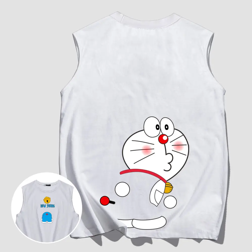 Doraemon Sleeveless Waistcoat Vest Blue Pure Cotton - Image 2